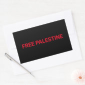 Gratis Palestine zwart rood aangepaste tekst minim Rechthoekige Sticker (Envelop)