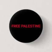 Gratis Palestine zwart rood aangepaste tekst minim Ronde Button 3,2 Cm (Voorkant)