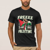 Gratis Palestine Zwart T-shirt Design 2024 (Voorkant)