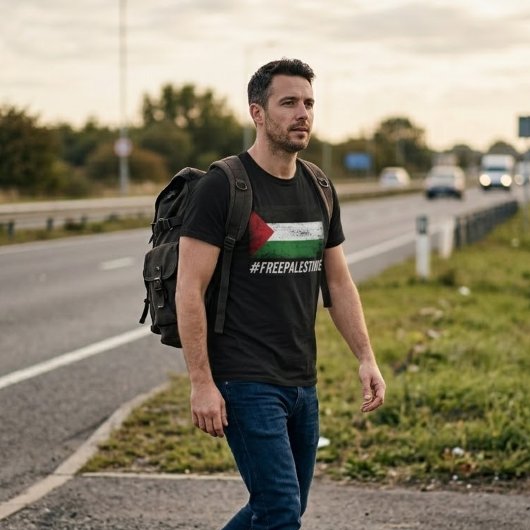 GRATIS PALESTINE zwart T-shirt voor man