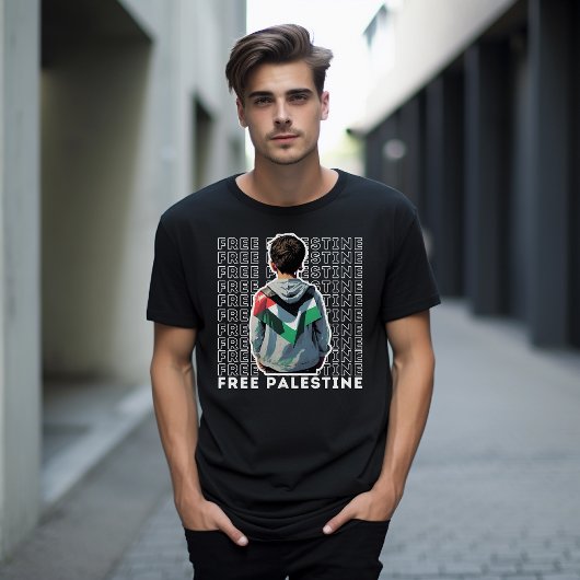 GRATIS PALESTINE zwart T-shirt voor man
