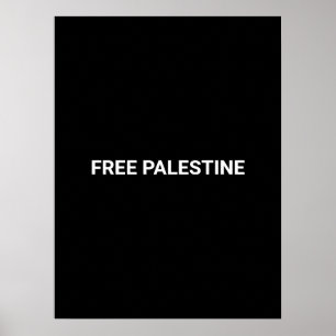 Gratis Palestine zwart wit aangepaste tekst minima Poster