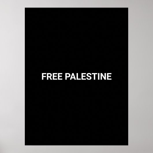 Gratis Palestine zwart wit aangepaste tekst minima Poster (Voorkant)