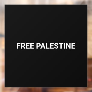 Gratis Palestine zwart wit aangepaste tekst minima Raamsticker