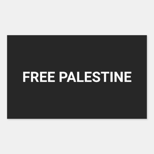 Gratis Palestine zwart wit aangepaste tekst minima Rechthoekige Sticker (Voorkant)