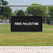 Gratis Palestine zwart wit aangepaste tekst minima Spandoek (Insitu)