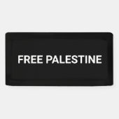 Gratis Palestine zwart wit aangepaste tekst minima Spandoek (Horizontaal)