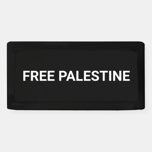 Gratis Palestine zwart wit aangepaste tekst minima Spandoek (Horizontaal)