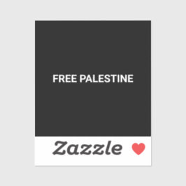 Gratis Palestine zwart wit aangepaste tekst minima Sticker