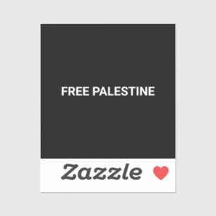 Gratis Palestine zwart wit aangepaste tekst minima Sticker