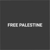 Gratis Palestine zwart wit aangepaste tekst minima Sticker (Voorkant)