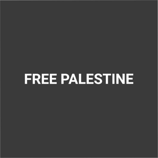 Gratis Palestine zwart wit aangepaste tekst minima Sticker (Voorkant)