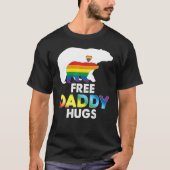 Gratis papa knuffels regenboog Beer lgbt pride gay T-shirt (Voorkant)