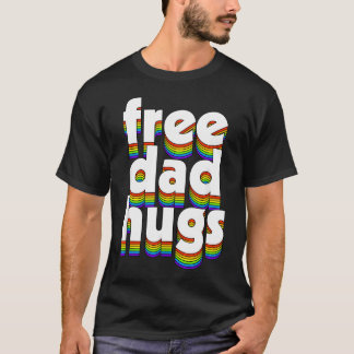 Gratis papa knuffels regenboog liefde bondgenoot L T-shirt