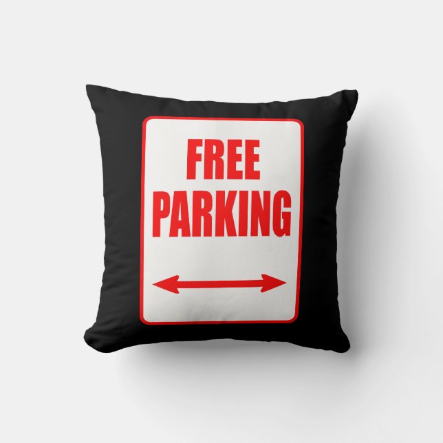 Gratis parkeerschild Premium bankkussen Kussen (Voorkant)