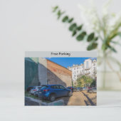 Gratis parkeren briefkaart (Staand voorkant)