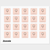 Gratis Perzik Bloemenkrans Vierkante Sticker (Vel)
