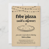 Gratis Pizza Funny Couple's Douche Uitnodiging (Voorkant)
