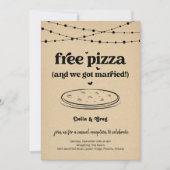 Gratis Pizza Grappig Huwelijk Receptie Alleen uitn Kaart (Voorkant)