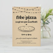 Gratis Pizza Grappig Huwelijk Receptie Alleen uitn Kaart (Staand voorkant)