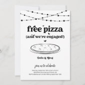 Gratis Pizza Grappig Verlovingsfeest Uitnodiging (Voorkant)