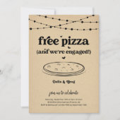 Gratis Pizza Grappig Verlovingsfeest Uitnodiging (Voorkant)