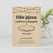 Gratis Pizza Grappig Verlovingsfeest Uitnodiging (Staand voorkant)