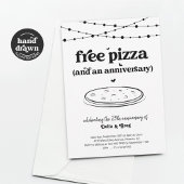 Gratis pizza grappige verjaardagsfeest uitnodiging