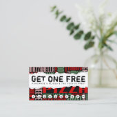 gratis PIZZA SLICE Klantenkaartje (Staand voorkant)