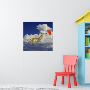 Gratis Poster Whimsical Giraffe Paraplu Vlieg Weg 