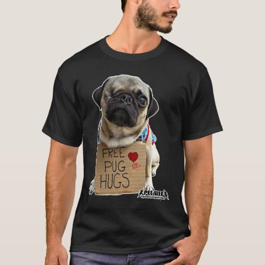 Gratis Pug Knuffels Klassiek 341 T-shirt (Voorkant)