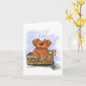 Gratis Puppy Plus 1 Cartoon Kaart (Gele Bloem)