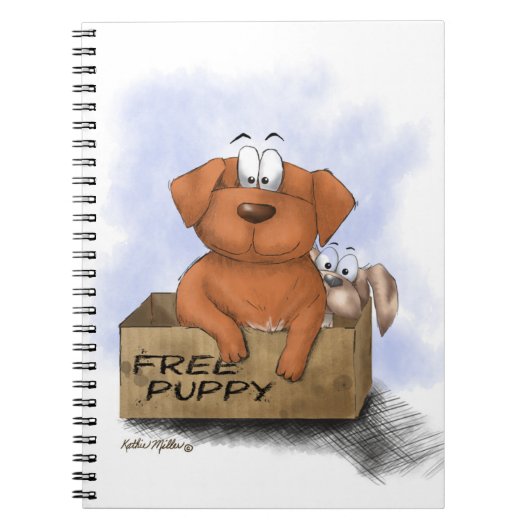 Gratis Puppy Plus 1 Cartoon Notitieboek (Voorkant)