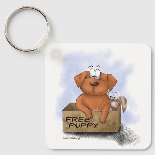 Gratis Puppy Plus 1 Cartoon Sleutelhanger (Voorkant)