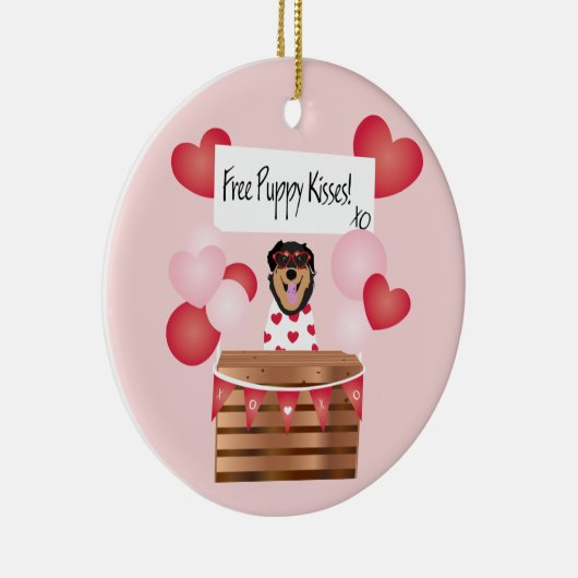 Gratis Puppydikken Valentijnshond Rood Keramisch Ornament (Rechts)