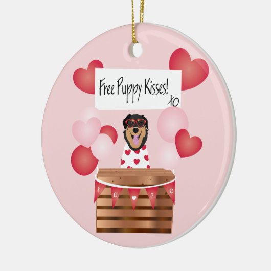 Gratis Puppydikken Valentijnshond Rood Keramisch Ornament (Links)