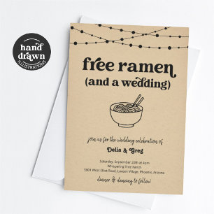 Gratis Ramen Grappige bruiloft uitnodiging