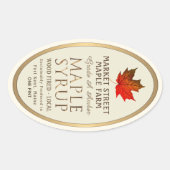 Gratis Rand Maple Syrup met rode suikermaple Leaf Ovale Sticker (Voorkant)