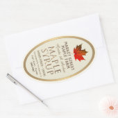 Gratis Rand Maple Syrup met rode suikermaple Leaf Ovale Sticker (Envelop)