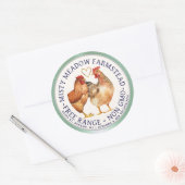 Gratis Range Waterverf Kippen Gouden Hart Ei Karto Ronde Sticker (Envelop)