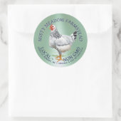 Gratis Range Waterverf Kippen Groene Ei Karton Ronde Sticker (Tas)