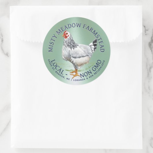 Gratis Range Waterverf Kippen Groene Ei Karton Ronde Sticker (Tas)