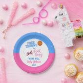 Gratis rijen of roze bogen Basketball Gender onthu Papieren Bordje (Feest)