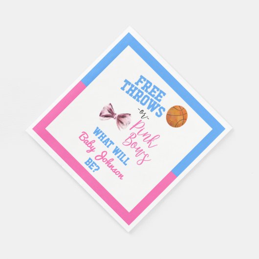 Gratis rijen of roze bogen Basketball Gender onthu Servet (Hoek)