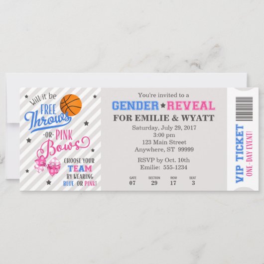 Gratis rijen of roze bogen Geslacht Verhalen Ticke Kaart (Voorkant)