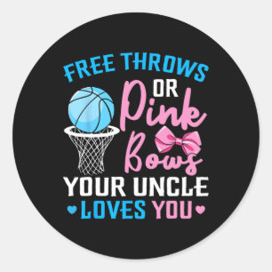 Gratis rijen of roze bogen oom houdt van je geslac ronde sticker