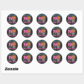 Gratis rijen of roze bogen ronde sticker (Vel)