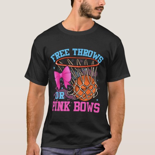 Gratis rijen of roze bogen Zwangerschap Roze of Bl T-shirt (Voorkant)