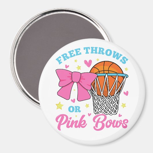 Gratis rijen of roze bows-cirkel magneet (Voorkant / Achterkant)