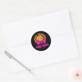 Gratis rijen of roze roze roze roze of blauw gesla ronde sticker (Envelop)